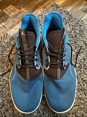 Men's Air Jordans Casual Blue Knit Lace-Up Sneakers, 9
